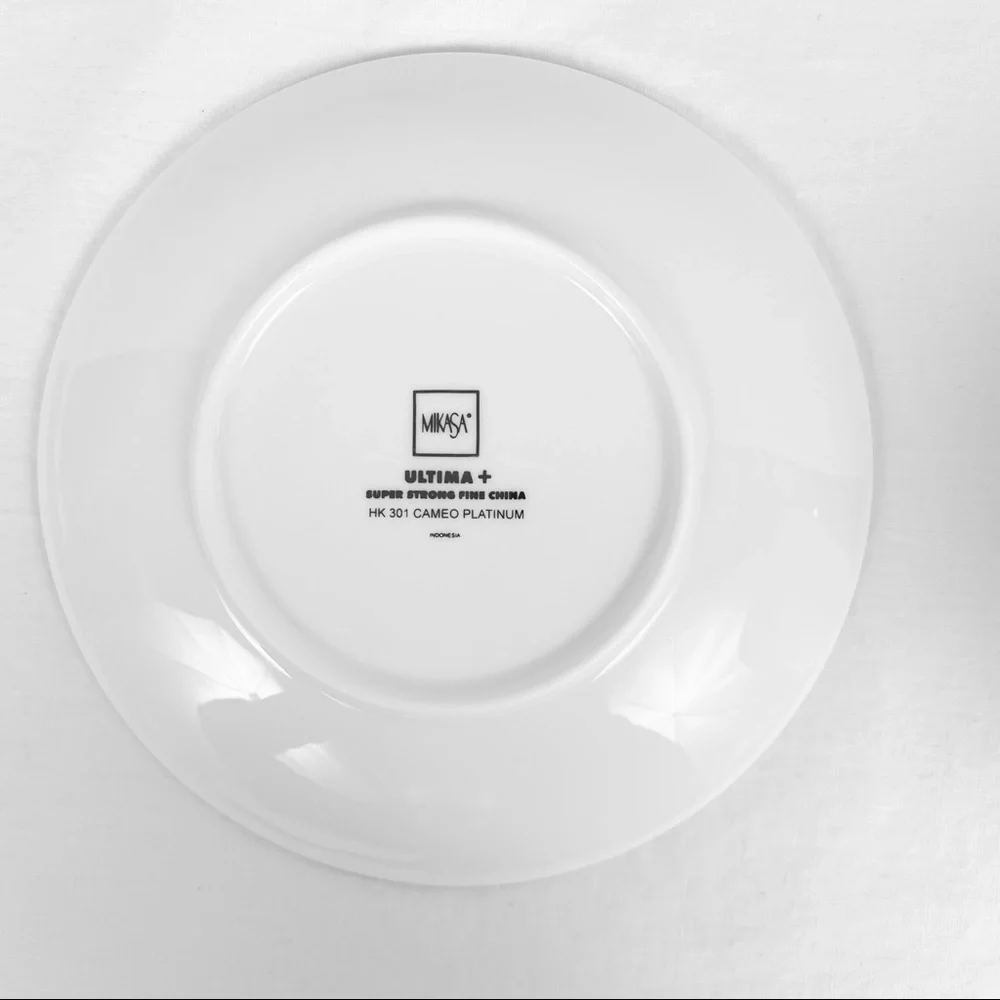 Mikasa Cameo Platinum Teacup & Saucer Fine China
